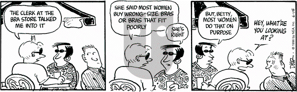 Betty on Saturday June 15, 1996 Comic Strip