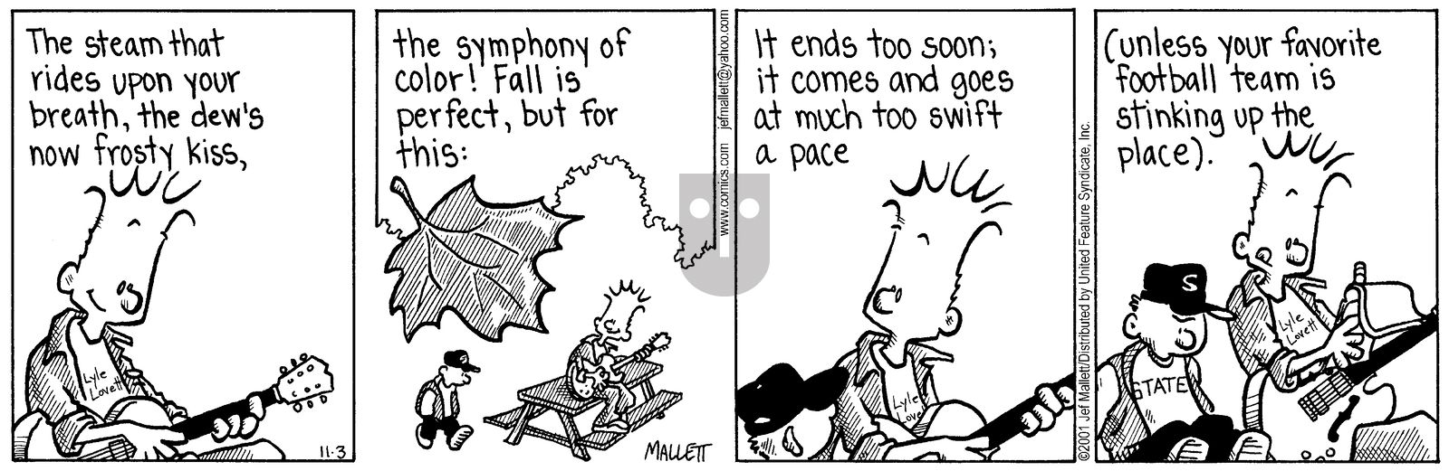 Frazz - Saturday November 3, 2001 Comic Strip