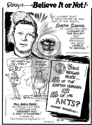 Ripley's Believe It or Not on Friday December 14, 2007 Comic Strip