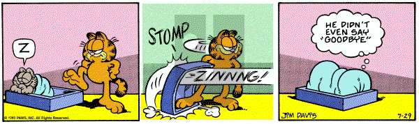 Garfield on Saturday July 29, 1989 Comic Strip