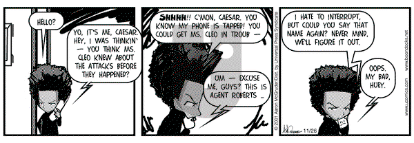 The Boondocks on Monday November 26, 2001 Comic Strip