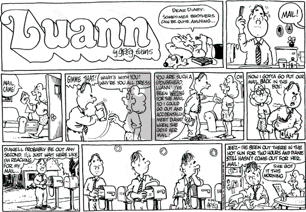 Luann on Sunday June 24, 1990 Comic Strip