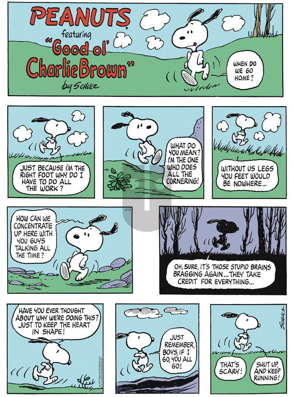 Peanuts on Sunday April 13, 2025 Comic Strip