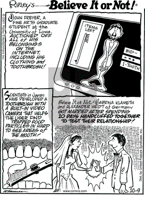 Ripley's Believe It or Not on Tuesday October 9, 2001 Comic Strip