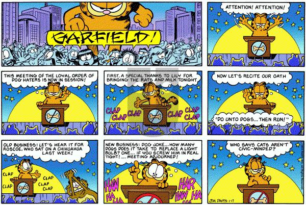 Garfield on Sunday January 17, 1993 Comic Strip