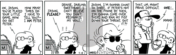 FoxTrot on Saturday April 18, 1992 Comic Strip