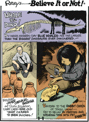 Ripley's Believe It or Not on Thursday September 6, 2012 Comic Strip