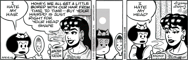 Nancy on Monday April 15, 2002 Comic Strip