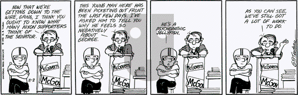 Doonesbury on Thursday November 2, 1972 Comic Strip