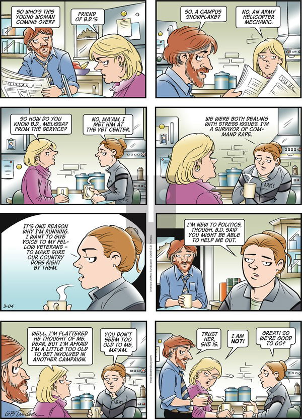 Doonesbury on Sunday March 4, 2018 Comic Strip