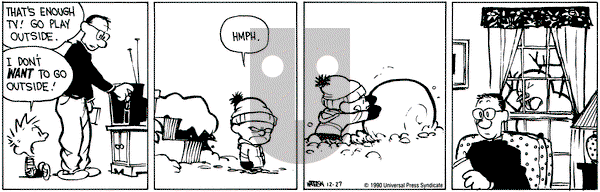 Calvin and Hobbes on Thursday December 27, 1990 Comic Strip