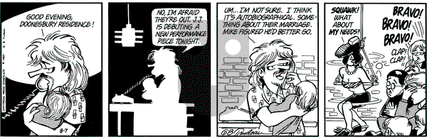 Doonesbury on Monday August 7, 1989 Comic Strip