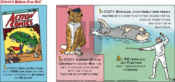 Ripley's Believe It or Not - Sunday July 14, 2024 Comic Strip