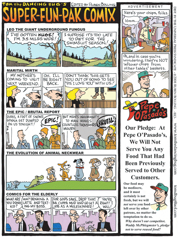 Tom the Dancing Bug on Saturday January 19, 2008 Comic Strip