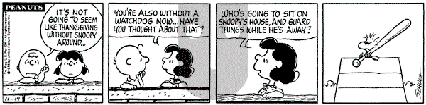 Peanuts on Wednesday November 19, 1975 Comic Strip