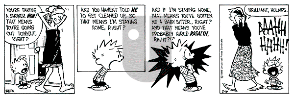 Calvin and Hobbes - Monday February 6, 1989 Comic Strip