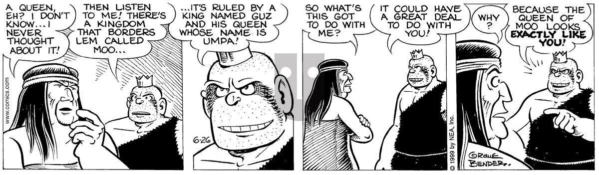 Alley Oop - Saturday June 26, 1999 Comic Strip