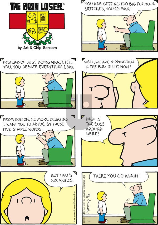 The Born Loser on Sunday July 12, 2015 Comic Strip