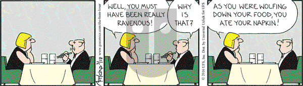 The Born Loser on Friday March 18, 2016 Comic Strip