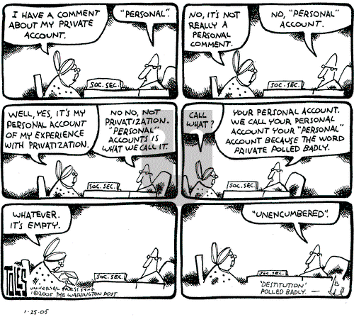 Tom Toles on Tuesday January 25, 2005 Comic Strip