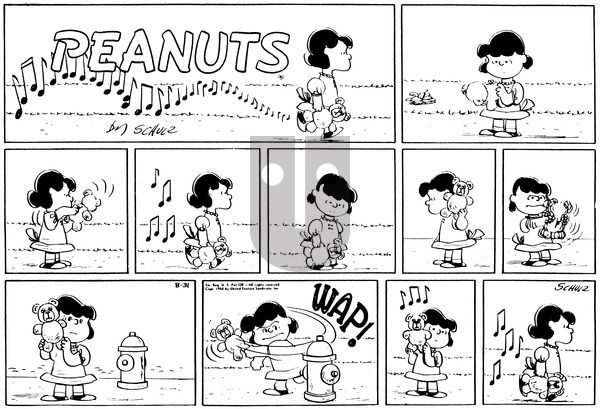 Peanuts on Sunday August 31, 1958 Comic Strip