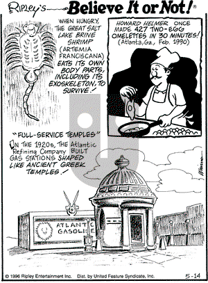 Ripley's Believe It or Not on Tuesday May 14, 1996 Comic Strip