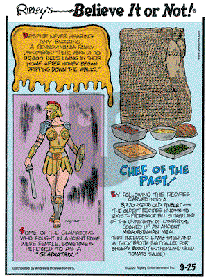 Ripley's Believe It or Not on Friday September 25, 2020 Comic Strip