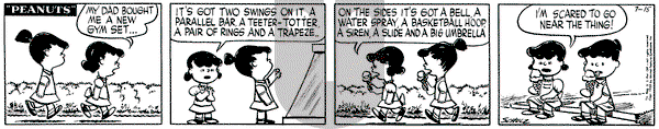 Peanuts on Wednesday July 15, 1953 Comic Strip