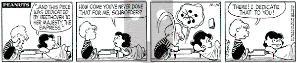 Peanuts on Tuesday October 14, 1958 Comic Strip