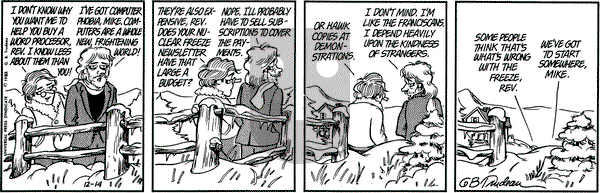 Doonesbury on Tuesday December 14, 1982 Comic Strip