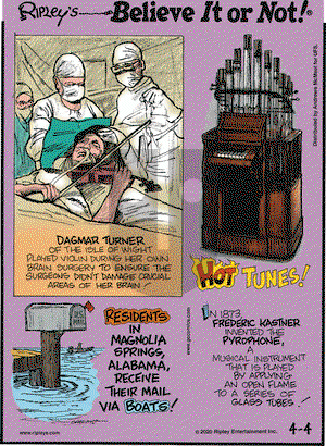 Ripley's Believe It or Not on Saturday April 4, 2020 Comic Strip