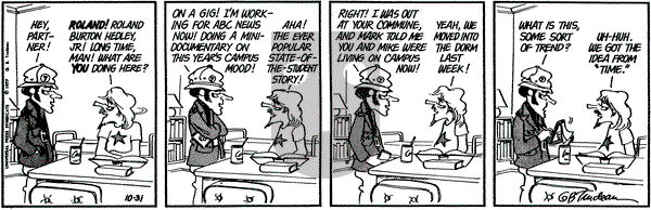 Doonesbury on Monday October 31, 1977 Comic Strip