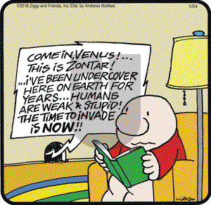 Ziggy - Wednesday January 24, 2018 Comic Strip