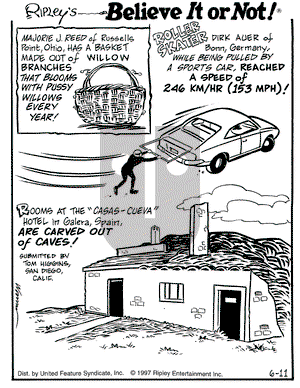 Ripley's Believe It or Not on Wednesday June 11, 1997 Comic Strip