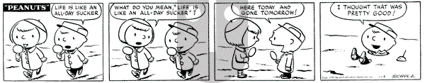 Peanuts on Wednesday January 3, 1951 Comic Strip