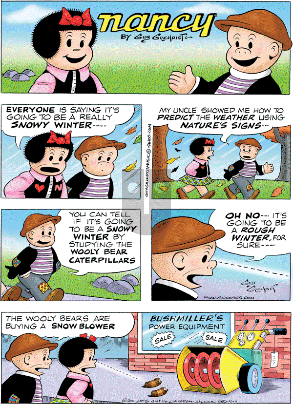 Nancy on Sunday December 4, 2011 Comic Strip