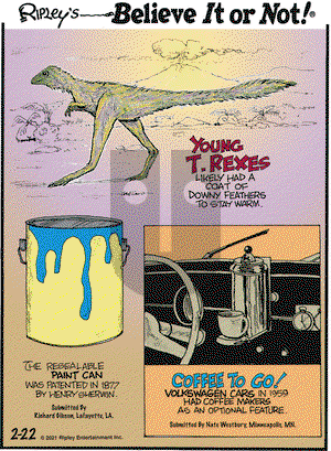 Ripley's Believe It or Not on Monday February 22, 2021 Comic Strip