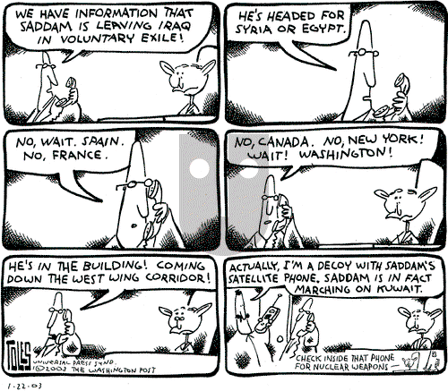 Tom Toles on Sunday February 16, 2003 Comic Strip