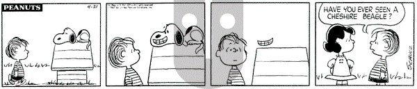 Peanuts on Friday April 21, 1967 Comic Strip