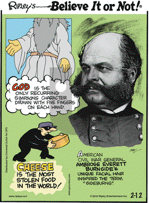 Ripley's Believe It or Not on Friday February 12, 2016 Comic Strip