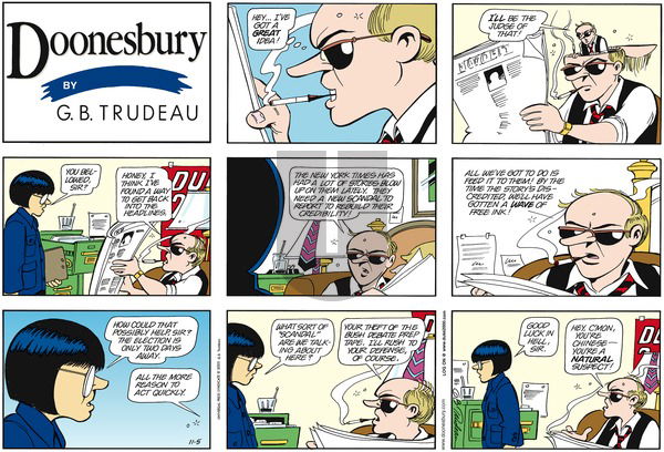 Doonesbury on Sunday November 5, 2000 Comic Strip