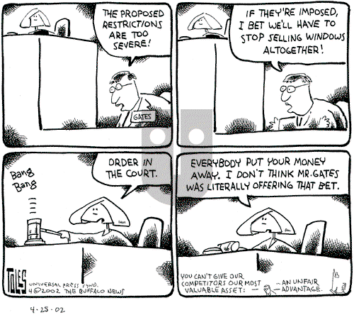 Tom Toles on Thursday April 25, 2002 Comic Strip