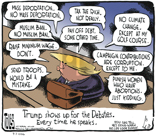 Tom Toles on Wednesday September 7, 2016 Comic Strip