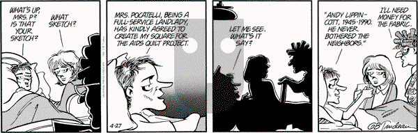Doonesbury on Friday April 27, 1990 Comic Strip