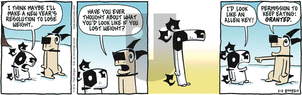 Pooch Cafe on Monday January 2, 2012 Comic Strip