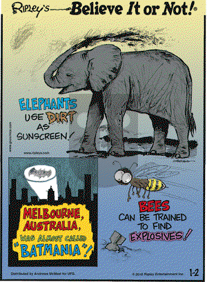 Ripley's Believe It or Not on Tuesday January 2, 2018 Comic Strip