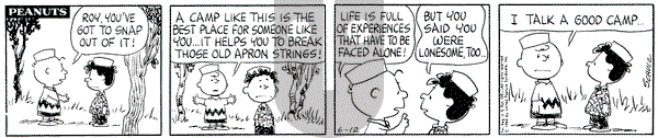 Peanuts on Saturday June 12, 1965 Comic Strip