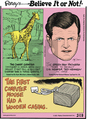 Ripley's Believe It or Not on Friday February 19, 2021 Comic Strip