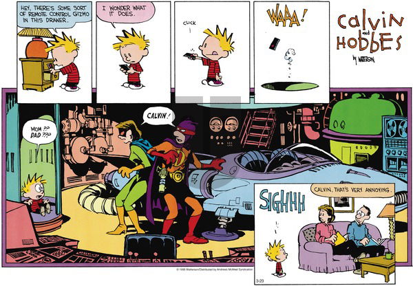 Calvin and Hobbes on Sunday March 23, 2025 Comic Strip