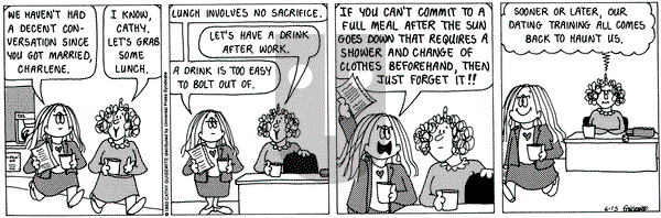 Cathy Classics on Tuesday June 15, 1993 Comic Strip